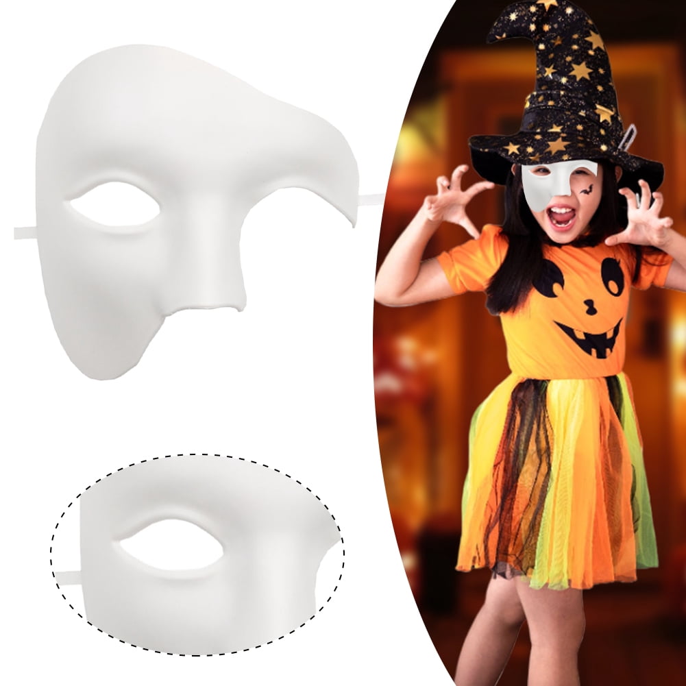 Máscara De Media Cara Fantasma Negra – Disfraz Veneciano Para Halloween, Carnaval Y Cosplay