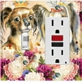 thumbnail image 1 of Metal Light Switch Plate Cover Cute Floral Papillion Couple Gold Crown DOG025, 1 of 15