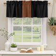 thumbnail image 2 of Black Brown Curtain Valances for Windows, Kitchen Valance Window Treatments Panel 2 Pack, Contemporary Boho Modern Art Rod Pocket Short Curtains for Bathroom Bedroom 60 x 18 Inch, 2 of 8