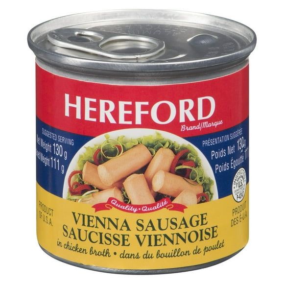 Saucisses viennoises dans du bouillon de poulet d'Hereford 130 g