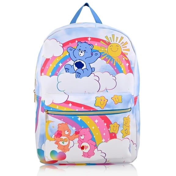 Fast Forward Unisex Large Care Bears Backpack - PU Leather, Cute Design, Women, Men, Accessories