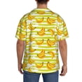 thumbnail image 4 of Zufioo Bananas On A Striped Print Mens Button Down Short Sleeve Shirt,Classic Plaid Shirt,Mens Accessories Fashion Shirt-4X-Large, 4 of 6