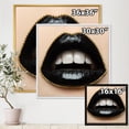 thumbnail image 4 of Designart 'Woman Lips With Black Lipstick & A Gold Chain' Modern Framed Canvas Wall Art Print, 4 of 5