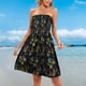 thumbnail image 2 of Vestido de mujer estilo bohemio sin tirantes con banda elástica vestidos sin mangas con estampado floral Fridja  hjkh4151, 2 of 9