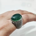 thumbnail image 5 of Green Onyx Mans Ring, Natural Green Onyx, December Birthstone, Silver Jewelry, 925 Silver Ring, Birthday Gift, Heavy Mens Ring, Arabic Design, Ottoman Style Ring, Christmas, Turkey Mens Signet Ring, 5 of 7