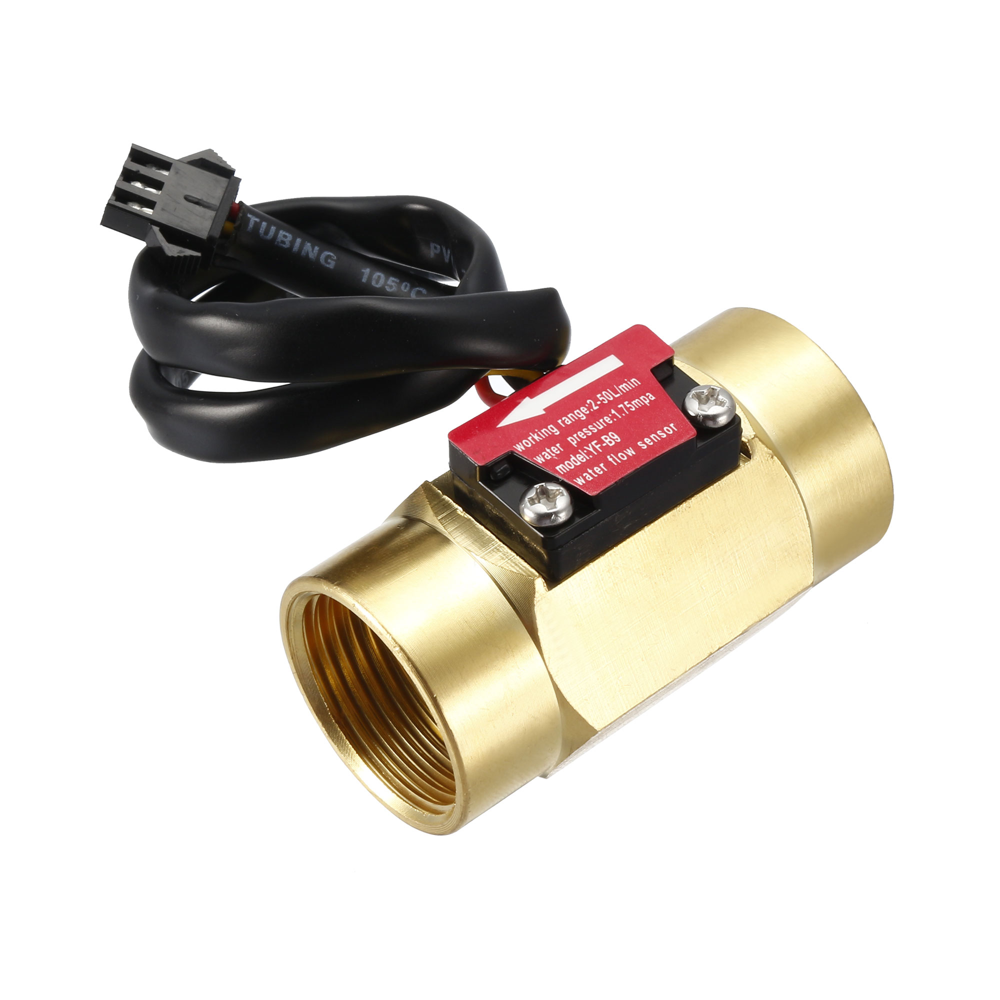 G3/4 Hall Effect Liquid Water Flow Sensor Switch Flowmeter Meter Counter DC5V 250L/min YFB9