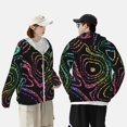 thumbnail image 4 of Balery Rainbow Glitter Sudadera ligera de manga larga con capucha y protección solar UPF 50+ para hombre y mujer, ideal para pesca y running-X-Large, 4 of 7