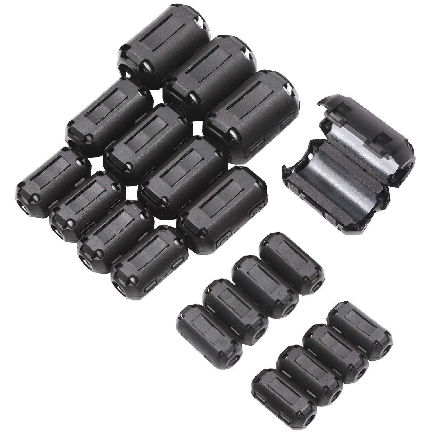 uxcell 7mm Ferrite Cores Ring Clip-On RFI EMI Noise Suppression Filter Cable Clip Grey 10pcs