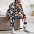 thumbnail image 7 of Naloa Four Running Horses Men’s Pajamas Set - Long Sleeve Button Down Sleep Shirt and Pajama Bottoms Sleepwear Set-XX-Large, 7 of 7