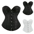 thumbnail image 4 of Hpapadks Corset Belts for Women Strapless Vintage Floral Embroidery Patterns Lace Up Push Up Bustier Elegant Corset Belt Halloween Black, 4 of 6