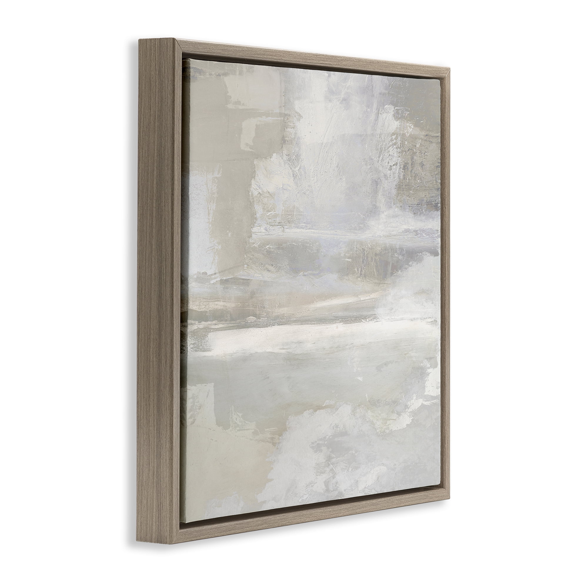Stupell Industries Contemporary Neutrals Abstract Abstract Painting Brown Floater Framed Canvas Art Print Wall Art, 25 x 25