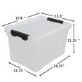 thumbnail image 3 of Easymanie 4-Pack 34 Quart Plastic Storage Bins with Wheels, Large Clear Storage Latch Box, 3 of 6