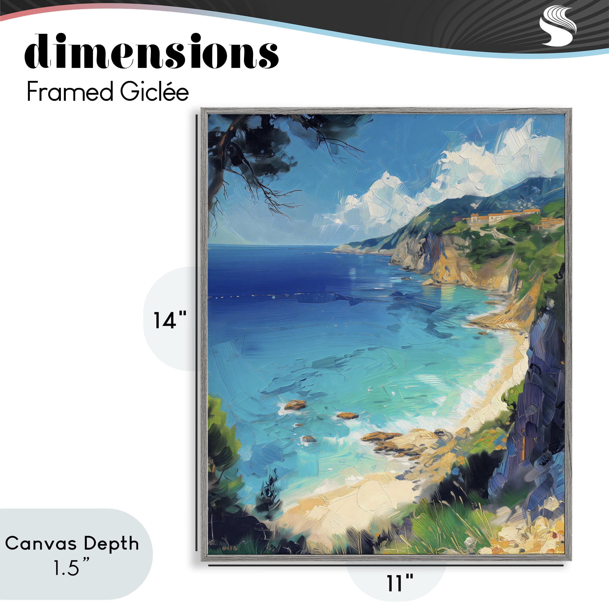 Stupell Industries View of Ocean Retreat Gray Framed Giclee Art, design by Creative Studio