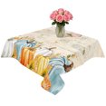 thumbnail image 2 of Teal Golden-Yellow Pumpkins Fall Table Cloth Waterproof Tablecloths, Thanksgiving Leaves Botanical Tablecloth Dining Table Cover for Kitchen Party Tabletop Outdoor, Square Tablecloth 54x54 Inch, 2 of 9