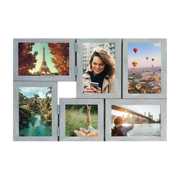 Hometrends Ultima Multi Hinged Collage Frame, Faded Turquoise 17.40x12in, 17.40 x 12 inch