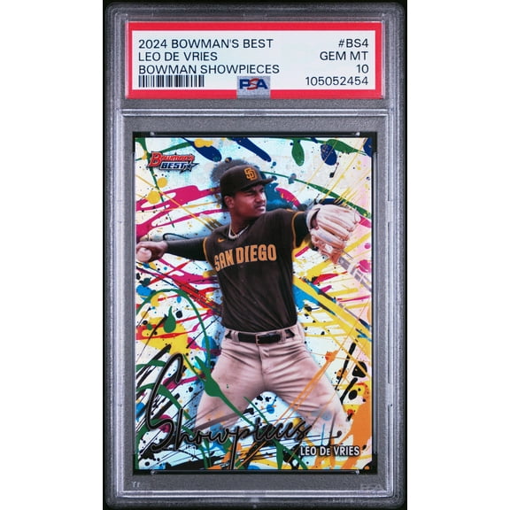 Graded 2024 Topps Bowmans Best Leo De Vries #BS4 Bowman Showpieces Rookie RC Baseball Card PSA 10 Gem Mint