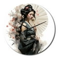 thumbnail image 2 of Designart "Asian Art Geishas beauty VI" Asian Oversized Wall Clock, 2 of 5