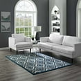thumbnail image 2 of Modway Kalinda Rustic Vintage Moroccan Trellis 5x8 Area Rug in Ivory, Moroccan Blue and Brown, 2 of 8