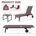 thumbnail image 2 of Yoleny Chaise Longue de Patio avec Roues, Ensemble de 2 Chaises Longues d'Extérieur avec Dossier Réglable, Chaises Longues de Piscine en Textilène Imperméable avec Table d'Appoint pour Patio, Bord de Piscine, Terrasse, Brun, 2 of 7