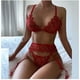 thumbnail image 5 of Bikini de traje de tres piezas con liga de encaje rojo de lencería sexy para mujer Fridja nalpqowj15504, 5 of 9