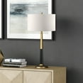 thumbnail image 2 of Evelyn&Zoe Lyon 29.75" Tall Two-Tone Table Lamp with Fabric Shade, Brass/Matte Black/White, 2 of 5