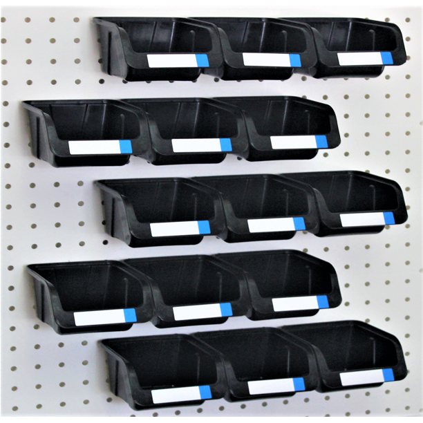 WallPeg Pegboard Bins 15 PC. Bin Kit for Standard Pegboard Storage