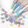thumbnail image 2 of Copos de nieve de invierno con lentejuelas para decoración de uñas, copos de purpurina holográficos ahuecados, suministros de manicura, accesorios para uñas de Navidad, 2 of 4