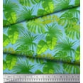 thumbnail image 3 of Soimoi Blue Rayon Fabric Tropical Leaves Printed Craft Fabric by the Yard 56 Inch Wide, 3 of 3
