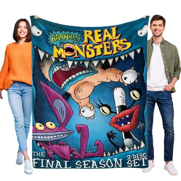 Blanket for Boys Girls Aaahh!!! Real Monsters Lightweight Kids Throw Blanket Cute Soft Blankets Flannel Plush Blankets Gifts 30x40in