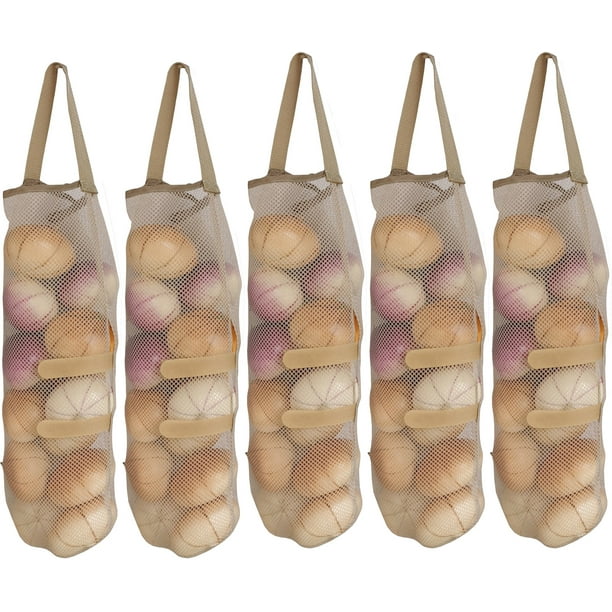 Hanging Mesh Bags Storage Potatoes Onion Garlic Net Bags Long and Large