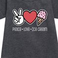 thumbnail image 2 of Instant Message - Peace Love Ice Cream - Toddler & Youth Girls Fleece Dress, 2 of 5