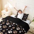 thumbnail image 3 of Homewish Vintage Dog Paw Twin Duvet Cover,Pet Themed Twin Bedding,Black,Black Reversible,2pcs,1 Duvet Cover and 1 Pillowcase, 3 of 6