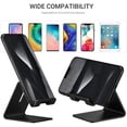 thumbnail image 1 of Cell Phone Stand Holder - Aluminum Desktop Solid Portable Universal Desk Stand Compatible with All Mobile Smart Phone Huawei iPhone X 8 7 6 Plus 5 Ipad Mini Tablet Office Decor(Black), 1 of 7
