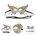 thumbnail image 3 of Unique Bargains Halloween Christmas 1 Pc Butterfly Half Face Party Mask for Masquerade Party Gold Tone Lace, 3 of 5