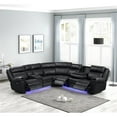 thumbnail image 2 of Aviator Modern Style Recliner Sectional Sofa made with Wood in Black, 2 of 7
