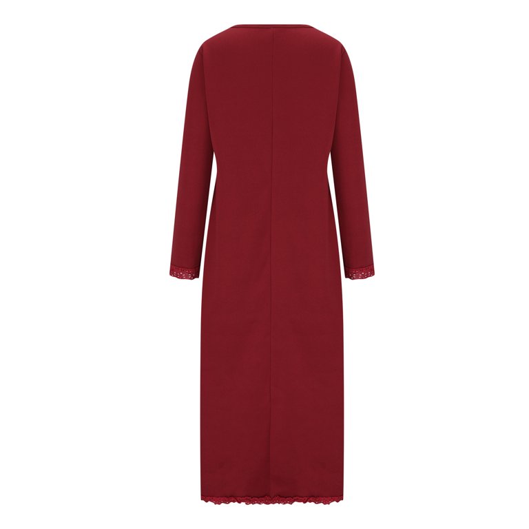 plus size red tunic dress VERUGU Women Plus Size Loose Dress with Pockets Long Sleeve Knit Sweater  Dress Winter Tunic Dresses Solid Color Loungewear Red XXL