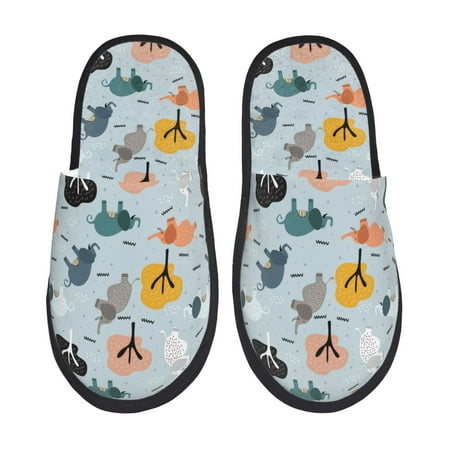 

Sikiie Elephant Tree Fuzzy Slip-on Slippers Warm Cozy Soft Lightweight Memory Foam Indoor House ShoesMedium