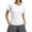 White, variant on Guluxicc Women Workout Tops Short Sleeve Seamless Athletic Shirts Yoga Gym Sports Breathable Tees