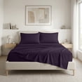 thumbnail image 3 of Elegant Comfort 4-Piece Microfiber Bed Sheet Set, California King, Purple - Deep Pocket, 3 of 10