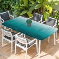 thumbnail image 2 of Teal Ombre Table Cloths for 4 Foot Rectangle Tables, Contemporary Gradient Abstract Art Patio Waterproof Elastic Fitted Tablecloths, Washable Rectangular Table Cover for Camping, 2 of 8