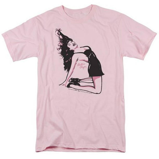 Bettie Page-Cheveux Levage Manches Courtes Adulte 18-1 Tee&44; Rose - 2X