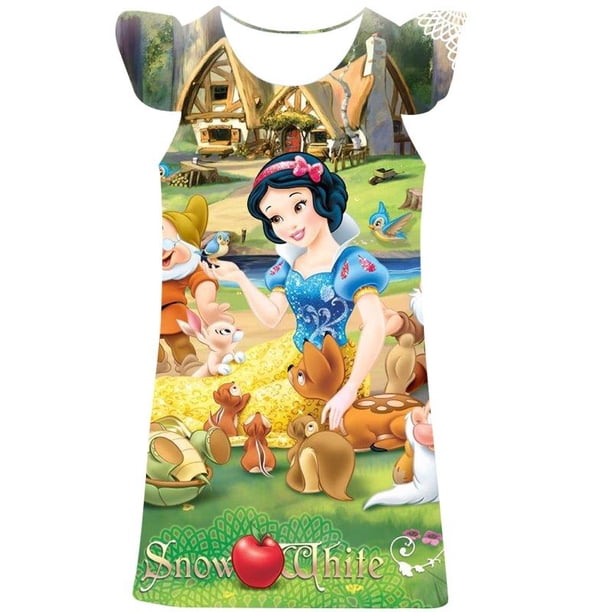 Disfraz de niña de dibujos animados, vestido de Blancanieves de Disney, vestido de princesa de Disney de verano, ropa de fiesta de cumpleaños para niños de 2 a 10 años, 8T Gao Jinjia LED