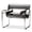 Black, variant on Allora Mid-Century Leather/Steel Metal Accent Chair in Brown