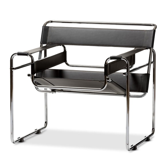Atlin Designs Leather Accent Chair in White