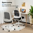 thumbnail image 5 of Costway Mesh Office Chair Adjustable Rolling Computer Desk Chair w/Flip-up Armrest White, 5 of 10