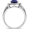 thumbnail image 2 of 14K White Gold Cushion Created Sapphire And Diamond Mens Ringsize 10 (Width 3 To 8.7) - Jbsp, 2 of 5