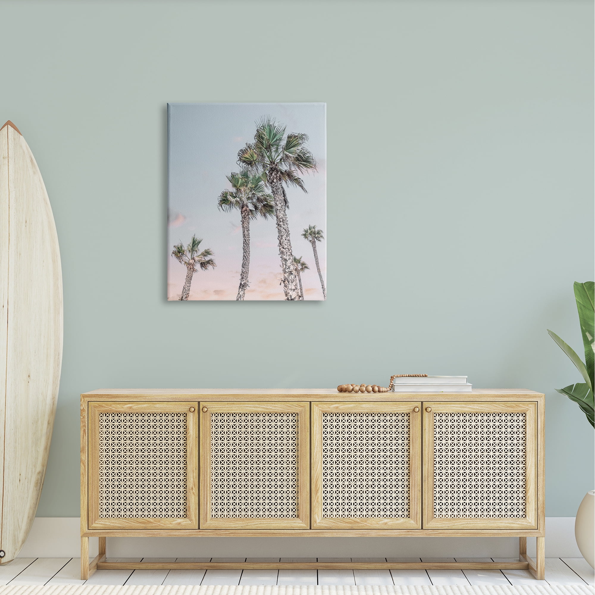 Stupell Industries Tall Tropical Palm Trees Clear Sunset Sky Photograph Gallery Wrapped Canvas Print Wall Art, Design by Natalie Carpentieri