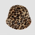 thumbnail image 4 of Winter Plush Bucket Hat for Women Leopard Print Fuzzy Bucket Caps Casual Warm Faux Fur Fisherman Hats, 4 of 4