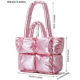 thumbnail image 2 of Kukuzhu Puffer Tote Bag, Soft Puffy Bags for Women Light Winter Down Cotton Padded Quilted Tote Bag Shoulder Handbag Purse, 2 of 8