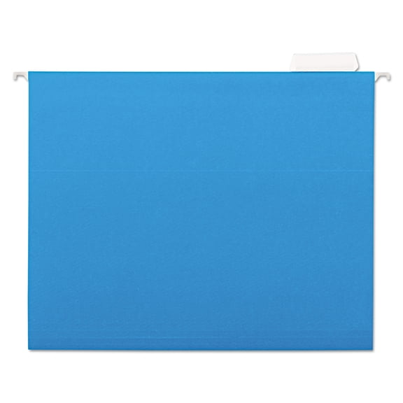 Universal Deluxe Bright Color Hanging File Folders, Letter Size, 1/5-Cut Tab, Blue, 25/Box -UNV14116